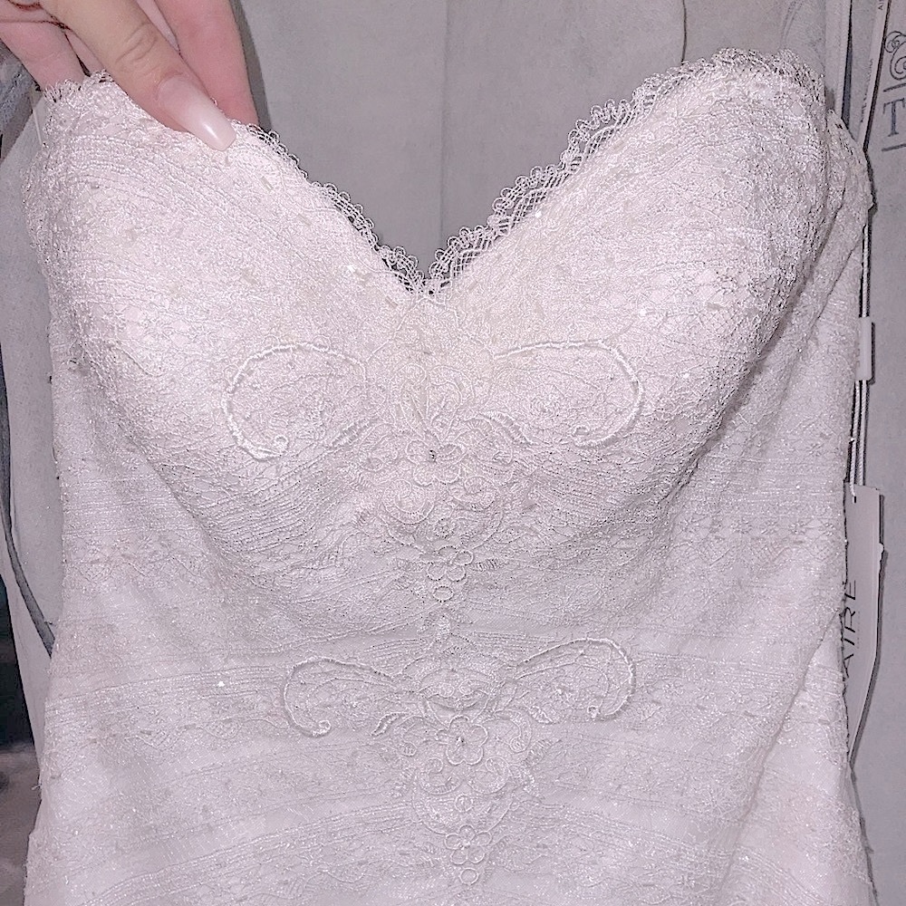 NWT designer wedding dress. Bought from “The White Dress” size 10 never altered - Picture 11 of 16
